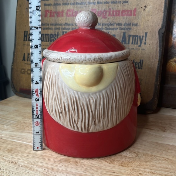 New santa Gnome Cookie Jar Lid Canister Container Red 8.5” - Picture 12 of 15